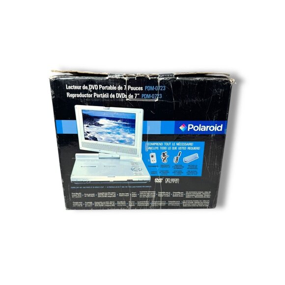Polaroid 7" Portable DVD Player PDM-0723 Silver Working Original Box - Picture 15 of 16